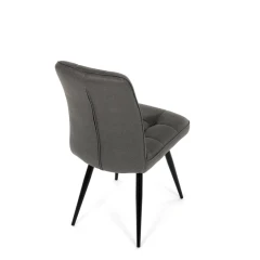 Židle jídelní, šedá látka v dekoru broušené kůže, černý kov DCL-D1250 GREY3
