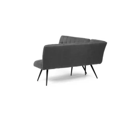 Lavice rohová, šedá látka v dekoru broušené kůže, černý kov DCL-D1950 GREY3