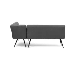 Lavice rohová, šedá látka v dekoru broušené kůže, černý kov DCL-D1950 GREY3