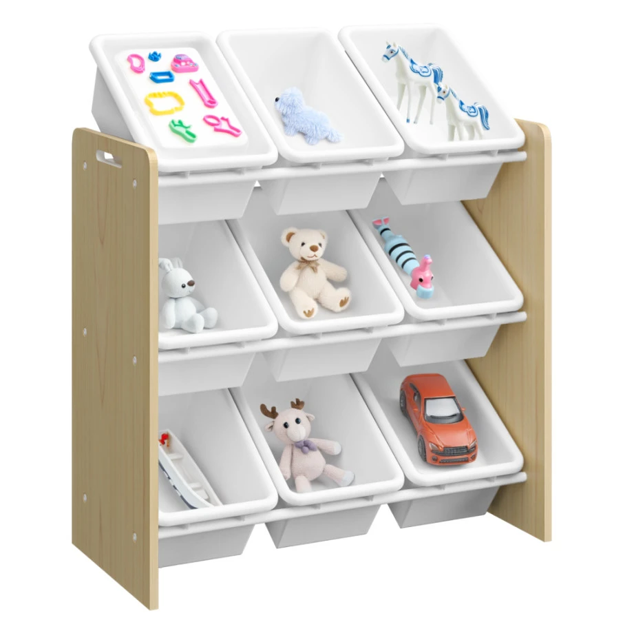 Organizér na hračky BOIS - přírodní/bílá
