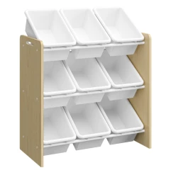 Organizér/regál na hračky, přírodní/bílá, BOIS