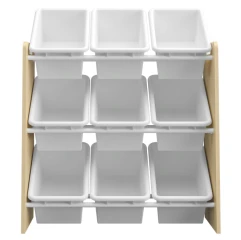 Organizér/regál na hračky, přírodní/bílá, BOIS