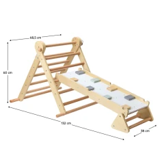 Montessori Piklerové trojúhelník 3v1, přírodní/mix barev, OPRIN