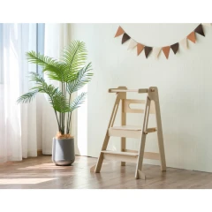 Montessori skládací učící věž, přírodní, URIAN