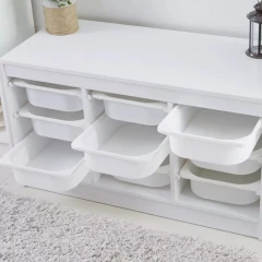 Organizér s úložnými boxy, bílá, TRIMAL