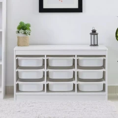 Organizér s úložnými boxy, bílá, TRIMAL