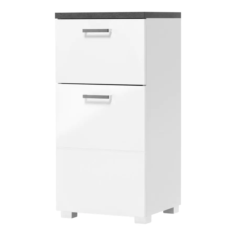 Idea Skříňka 1 dveře + 1 zásuvka PRAYA 70 bílá/beton