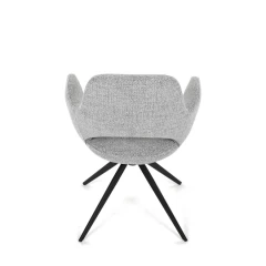 Židle jídelní, šedá látka, 360° vratný mechanismus, černý kov DCH-D1320 GREY2