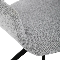 Židle jídelní, šedá látka, 360° vratný mechanismus, černý kov DCH-D1320 GREY2