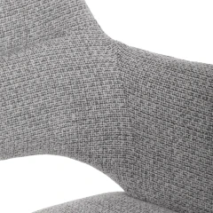Židle jídelní, šedá látka, 360° vratný mechanismus, černý kov DCH-D1320 GREY2