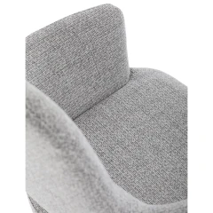 Židle jídelní, šedá látka, 360° vratný mechanismus, černý kov DCH-D1320 GREY2