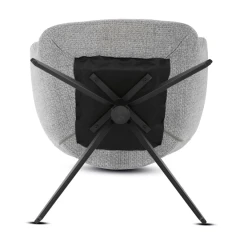 Židle jídelní, šedá látka, 360° vratný mechanismus, černý kov DCH-D1320 GREY2