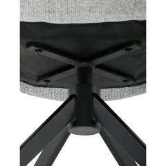 Židle jídelní, šedá látka, 360° vratný mechanismus, černý kov DCH-D1320 GREY2