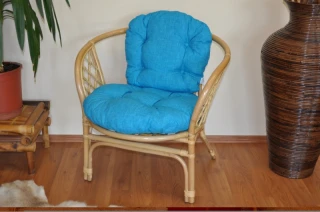 Ratanové křeslo Bahama, medové tyrkysový melír č.1