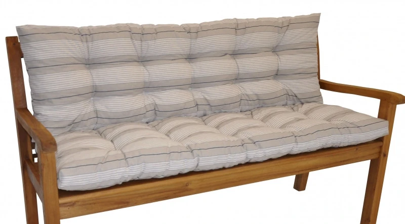 Polstr na zahradní lavičku 120 cm - antik pruh