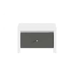 Noční stolek Karet KOM1S - Úchyt stříbrný - Bílá/šedý wolfram