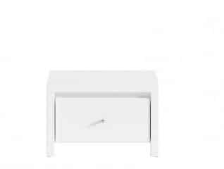 Noční stolek Karet KOM1S - Úchyt stříbrný - Bílá