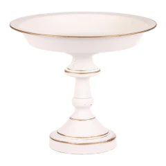 Mísa kovová - na stojanu, 26 cm, aranžovací, bílá FUP540