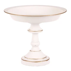 Mísa kovová - na stojanu, 26 cm, aranžovací, bílá FUP540