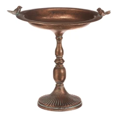 Stojan kovový - 46 cm, aranžovací, s ptáčky, měděný FUP546