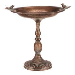 Stojan kovový - 46 cm, aranžovací, s ptáčky, měděný FUP546