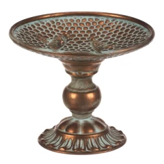 Stojan kovový - 24 cm, aranžovací, s ptáčky, měděný FUP547