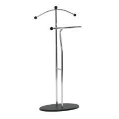 Němý sluha, výška 110 cm, masiv kaučukovník, černé moření, kov chrom 83213 CRBK