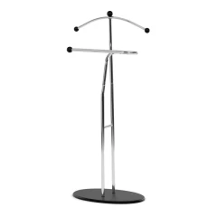 Němý sluha, výška 110 cm, masiv kaučukovník, černé moření, kov chrom 83213 CRBK