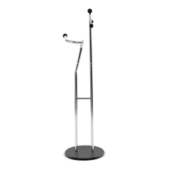 Němý sluha, výška 110 cm, masiv kaučukovník, černé moření, kov chrom 83213 CRBK