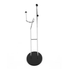 Němý sluha, výška 110 cm, masiv kaučukovník, černé moření, kov chrom 83213 CRBK