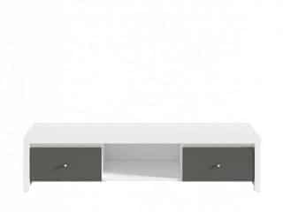 Televizní stolek Karet RTV2S - úchyt stříbrný - Bílá/šedý wolfram