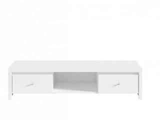 Televizní stolek Karet RTV2S - úchyt stříbrný - bílý