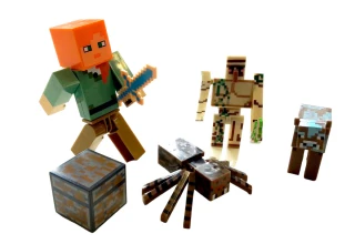 Kolekce figurek Minecraft Alex a Golem FIBH2057