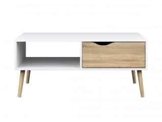 Konferenční stolek Retro 384 - bílá/dub