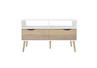 TV stolek Retro 383 bílá/dub