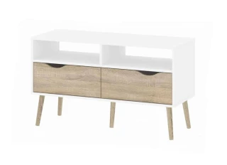 TV stolek Retro 383 bílá/dub