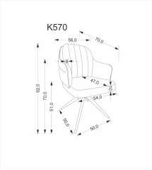 Otočné jídelní křeslo K570 - béžová č.8