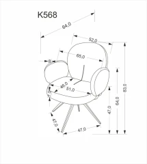 Otočné jídelní křeslo K568 - béžová č.7
