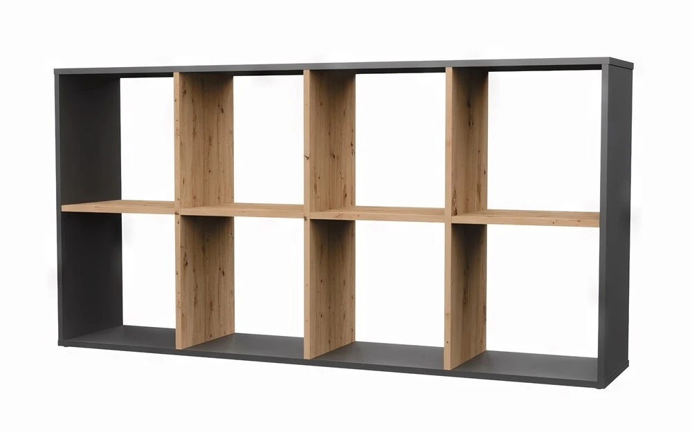 Regál Manja 2x4 - antracit/dub artisan
