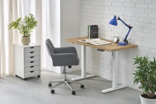 B54 biurko z funkcją regulacji wysokości, blat - dąb artisan, stelaż - biały (2p=1szt)