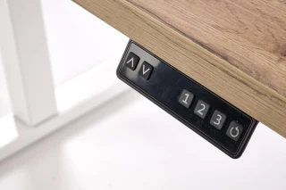 B54 biurko z funkcją regulacji wysokości, blat - dąb artisan, stelaż - biały (2p=1szt)