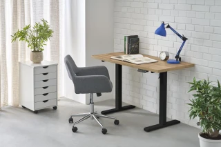 B54 biurko z funkcją regulacji wysokości, blat - dąb artisan, stelaż - czarny (2p=1szt)