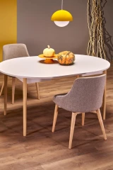 PIVOT stół rozkładany 102-142x102x75 cm, blat - kaszmir, nogi - naturalny (1p=1szt)