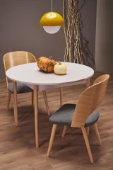 PIVOT stół rozkładany 102-142x102x75 cm, blat - kaszmir, nogi - naturalny (1p=1szt)
