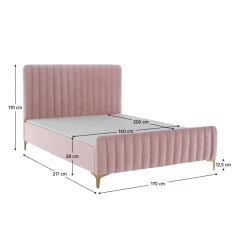 Postel KAISA 160x200 cm - růžová/zlatá č.2 Postel KAISA 160x200 cm - růžová/zlatá č.2