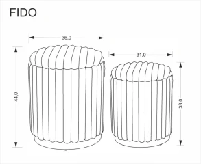 Set 2 taburetů FIDO - krémová/zlatá č.9