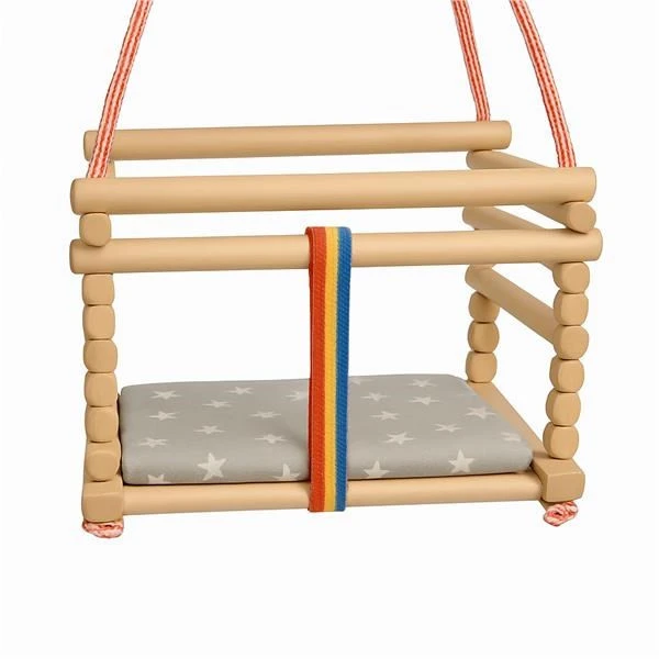 Dětská houpačka Baby Mix přírodní + polštářek