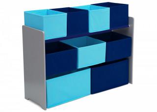 Organizér na hračky šedo-modrý