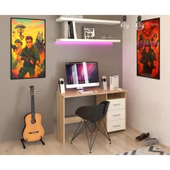 PC stůl LARISTOTE NEW - dub sonoma/bílá č.5