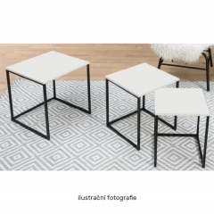 Set 3 stolků KASTLER NEW TYP 3 - bílá /černá č.2